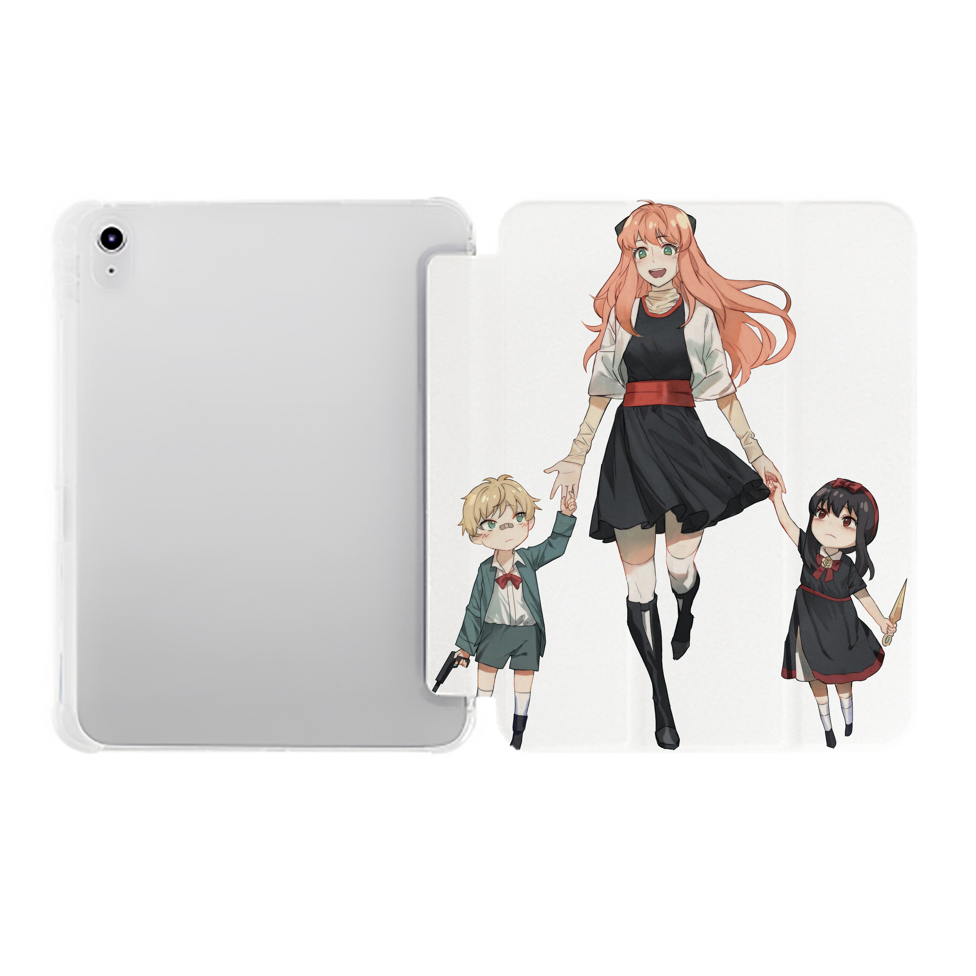 （画像用） SPY×FAMILY间谍家家酒 IPad ケース ペン収納付き 三つ折りスタンド PUレザー×シリコン 対応機種9.5/10.5/10.9インチ